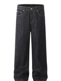 Men's Washed High Waist Straight Jeans - Velora Luxury Fashion