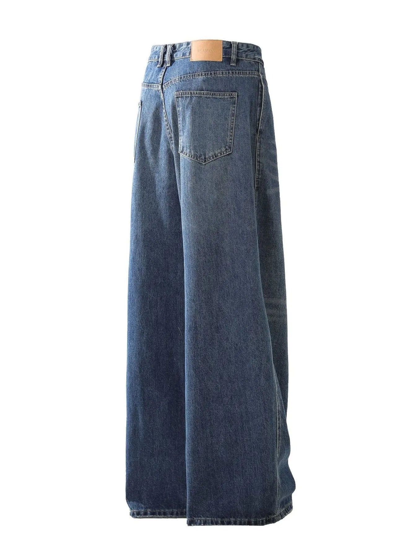 Men's Washed Wide Leg Pleated Jeans - Velora Luxury Fashion