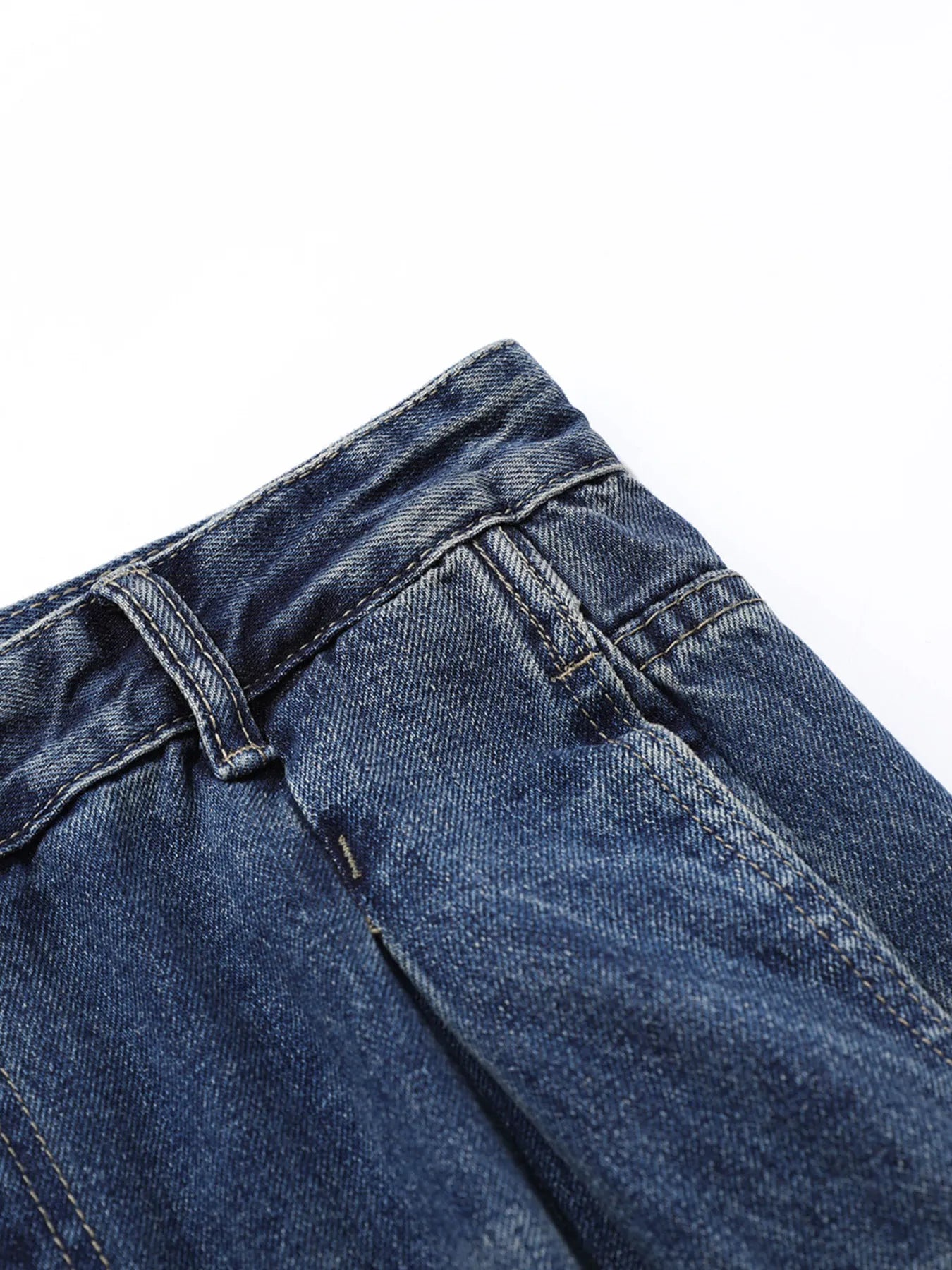 Men's Washed Wide Leg Pleated Jeans - Velora Luxury Fashion