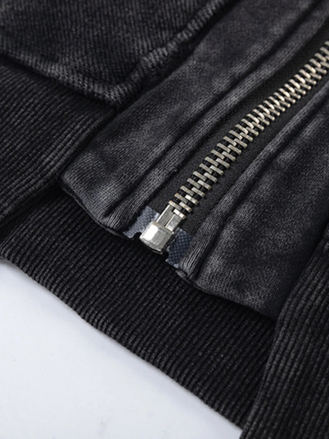 Men's Washed Zip-Up Hoodie with Pockets - Velora Luxury Fashion