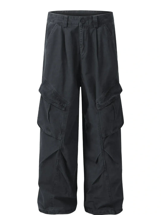 Men's Wide Leg Cargo Pants with Multi Pockets - Velora Luxury Fashion