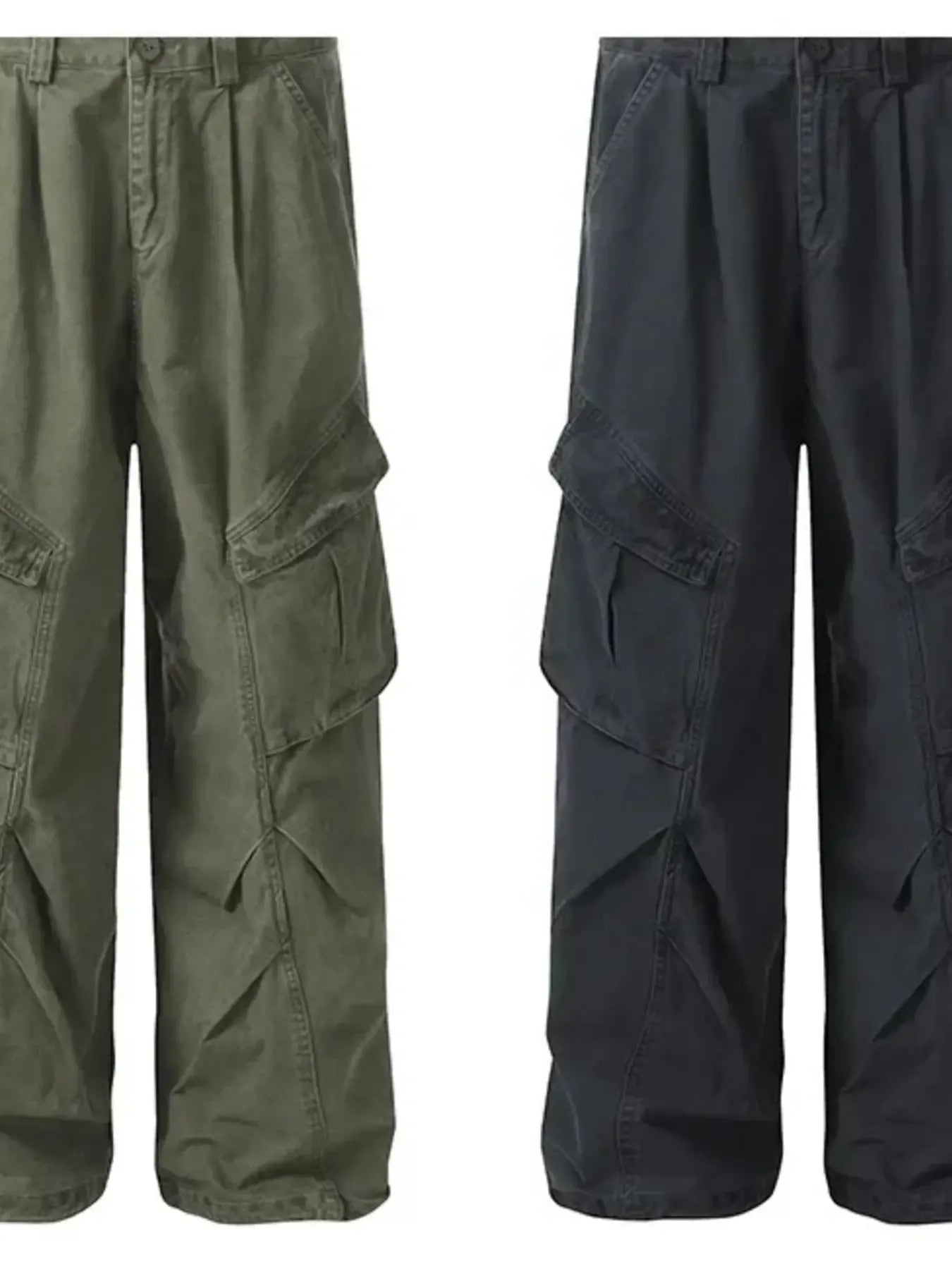 Men's Wide Leg Cargo Pants with Multi Pockets - Velora Luxury Fashion