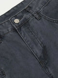 Men's Wide Leg Cargo Pants with Stitching Detail - Velora Luxury Fashion