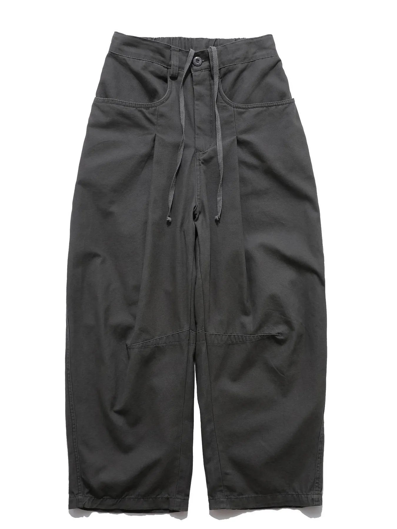 Men's Wide Leg Drawstring Cargo Curved Pants - Velora Luxury Fashion