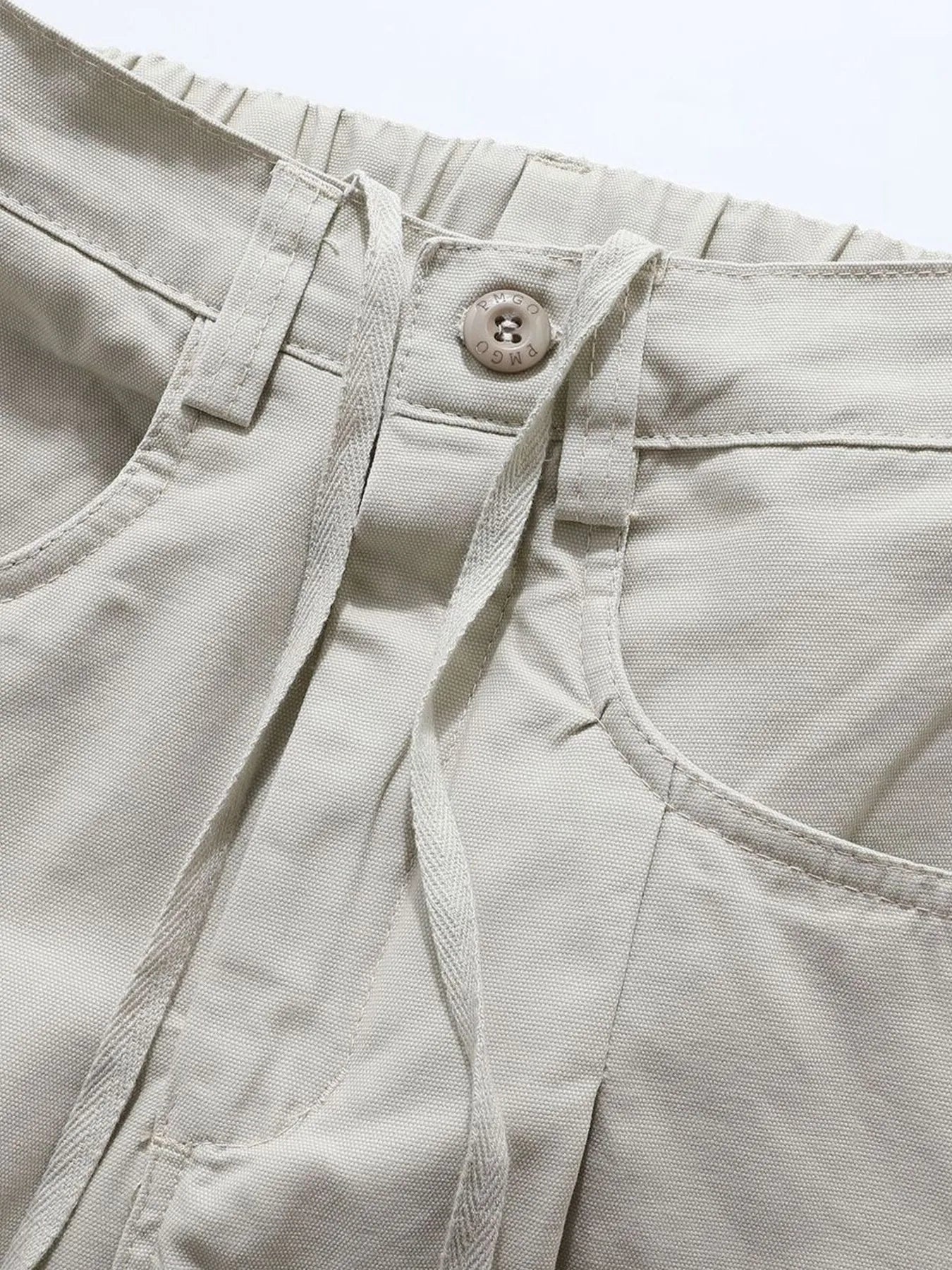 Men's Wide Leg Drawstring Cargo Curved Pants - Velora Luxury Fashion