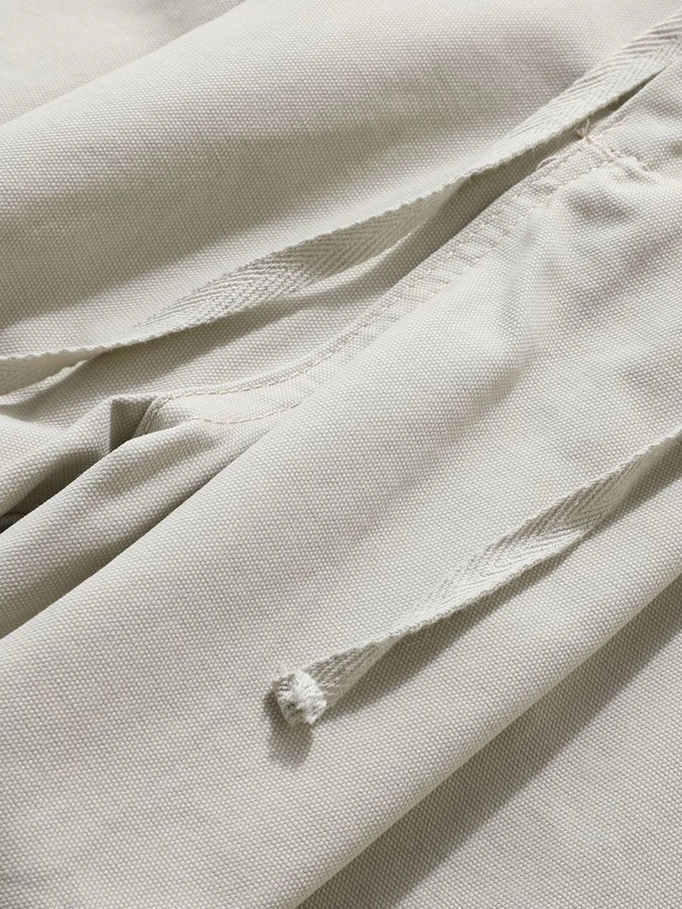 Men's Wide Leg Drawstring Cargo Curved Pants - Velora Luxury Fashion