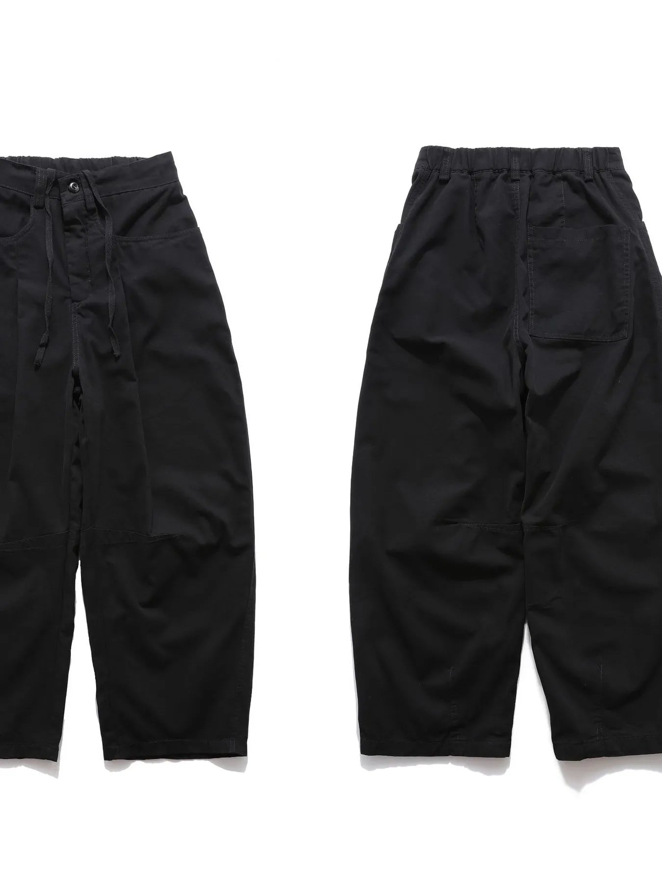 Men's Wide Leg Drawstring Cargo Curved Pants - Velora Luxury Fashion