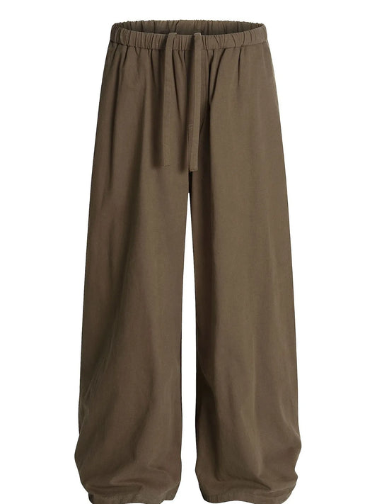 Men's Wide Leg Drawstring Elastic Waist Pants - Velora Luxury Fashion
