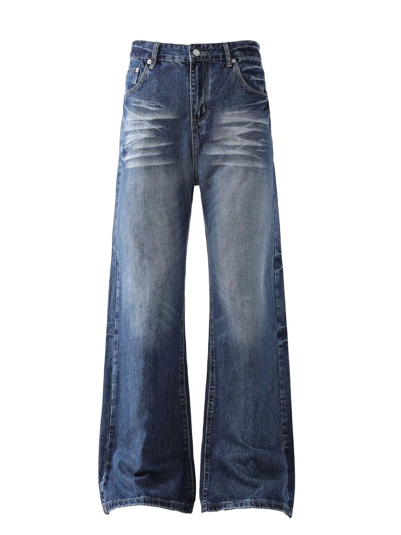 Men's Wide Leg High Waist Jeans - Velora Luxury Fashion