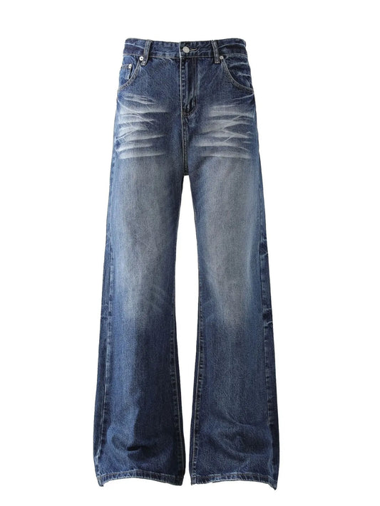 Men's Wide Leg High Waist Jeans - Velora Luxury Fashion
