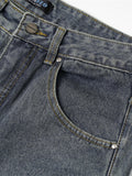 Men's Wide Leg Jeans with Frayed Seam Details - Velora Luxury Fashion
