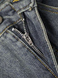 Men's Wide Leg Jeans with Frayed Seam Details - Velora Luxury Fashion