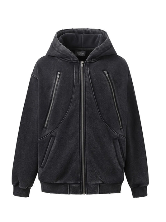 Men's Zip Up Long Sleeve Hoodie - Velora Luxury Fashion