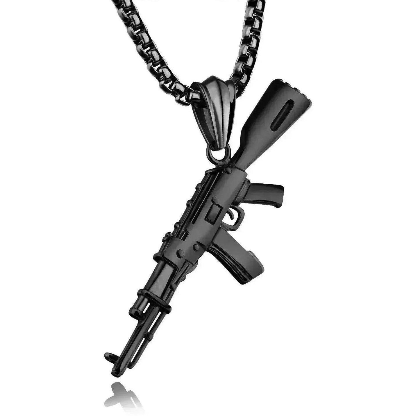 Men's AK47 Titanium Steel Street Hip-hop Electroplating Stainless Steel Gun Necklace