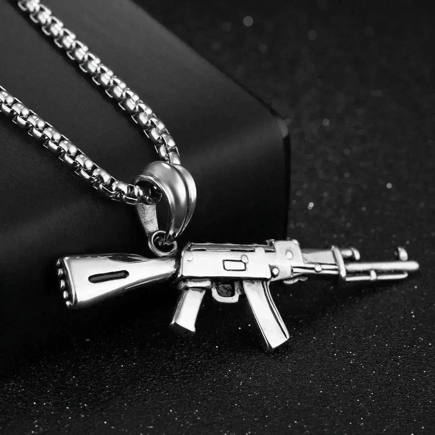 Men's AK47 Titanium Steel Street Hip-hop Electroplating Stainless Steel Gun Necklace