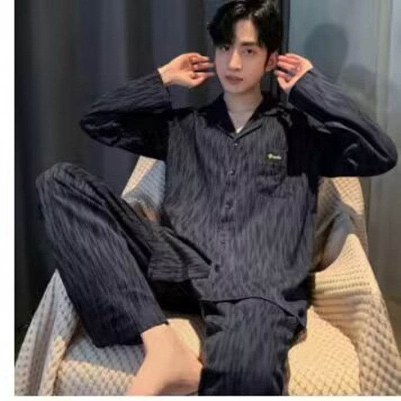 Men's Autumn And Winter Cotton Long-sleeved Trousers Thin Pajamas Loose Home Wear Suit Men EX-STOCK Canada