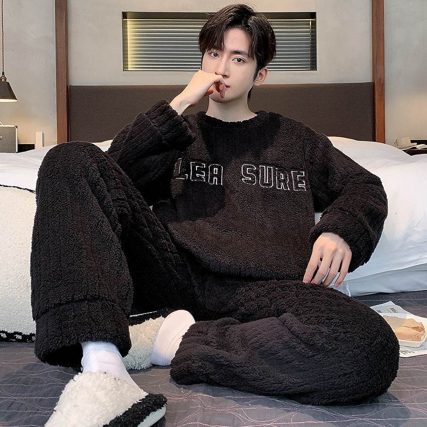 Men's Pajamas - Thickened Coral Velvet Suit