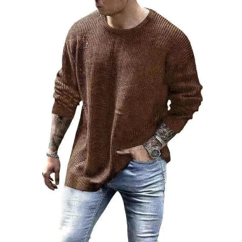 Men's Fashionable Knitted Pullover - Velora