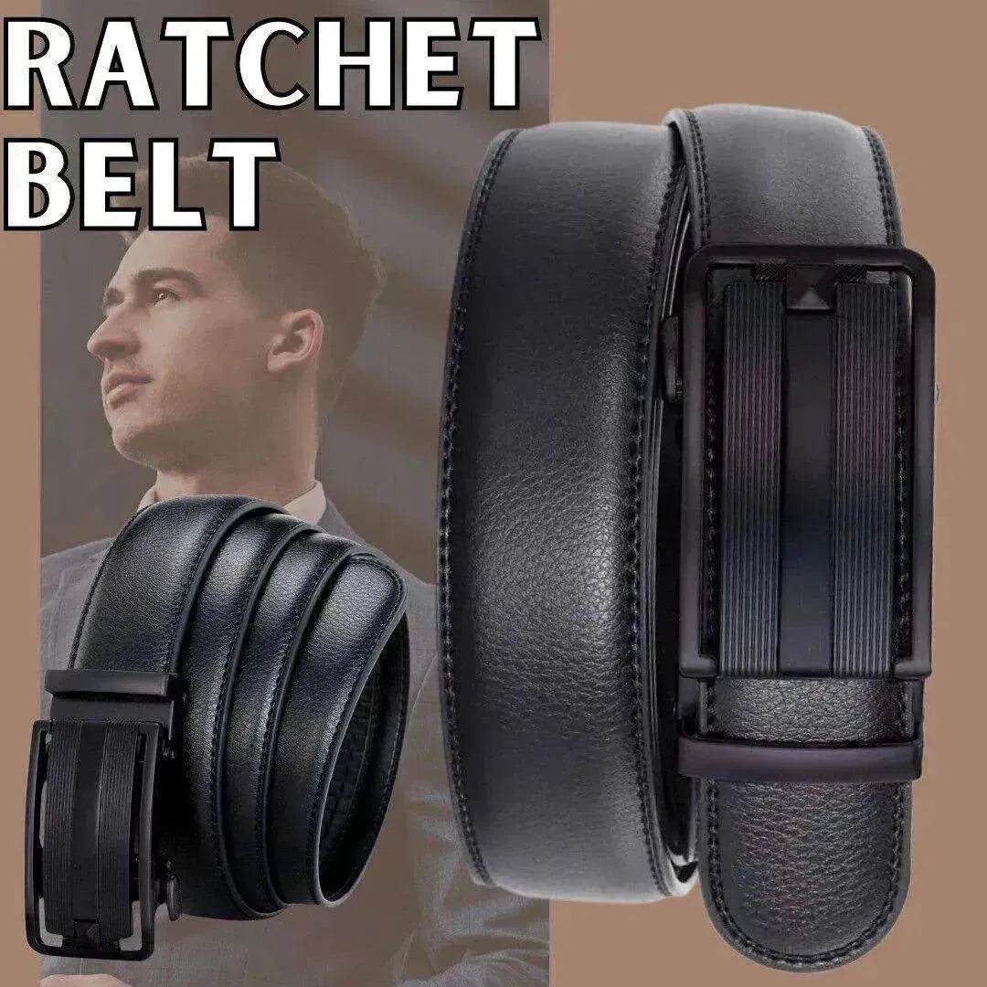Men's Ratchet Belt Leather Mens Belt With Slide Buckle Ratchet Belts For Men USA - Velora