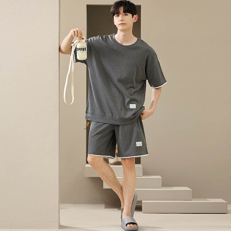 Men's Soft Short Sleeve 2 Casual Plus Size Pajamas Suit EX-STOCK Canada