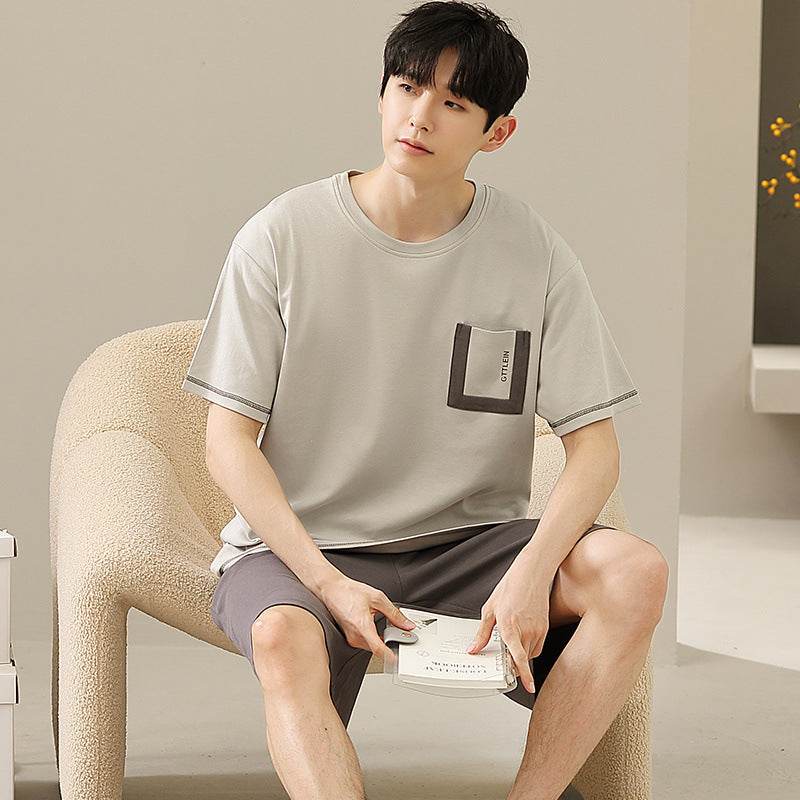 Men's Soft Short Sleeve 2 Casual Plus Size Pajamas Suit EX-STOCK Canada