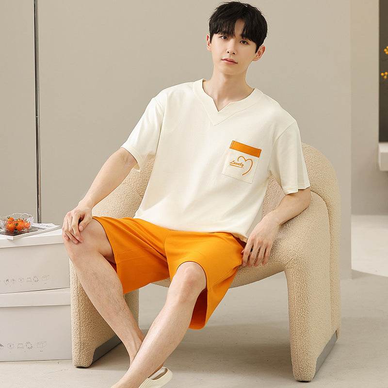 Men's Soft Short Sleeve 2 Casual Plus Size Pajamas Suit EX-STOCK Canada