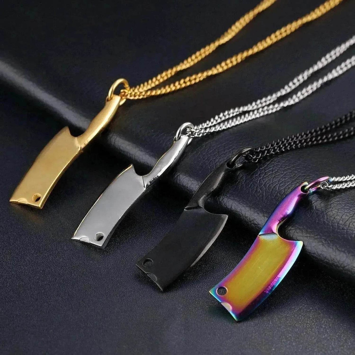Men's Stainless Steel Necklace, Colorful Glare Classic Pendant