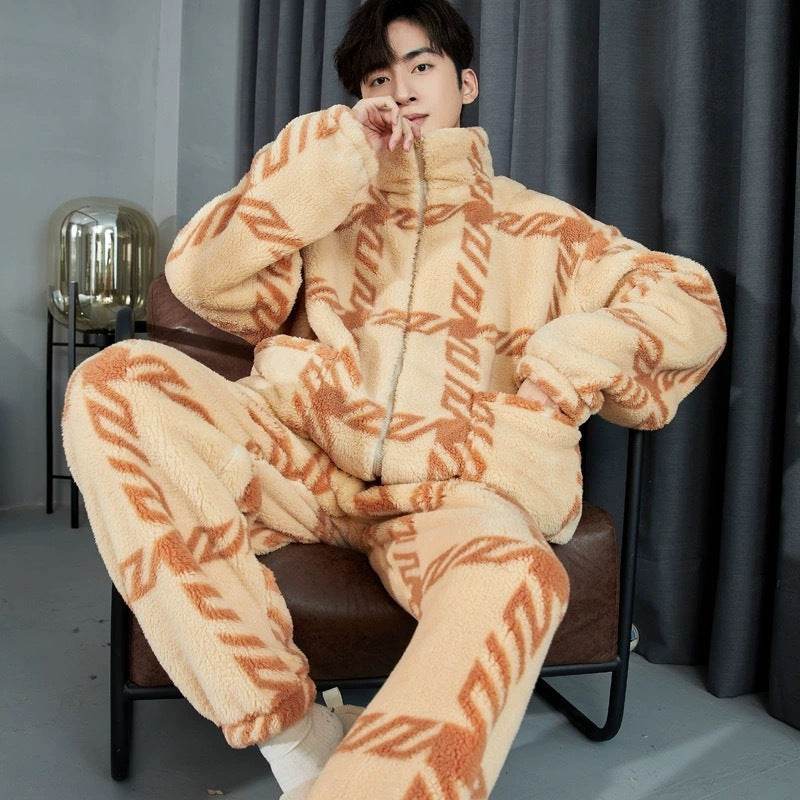 Men's Zipper Pajamas Winter Thickened EX-STOCK Canada
