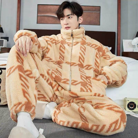 Men's Zipper Pajamas Winter Thickened EX-STOCK Canada