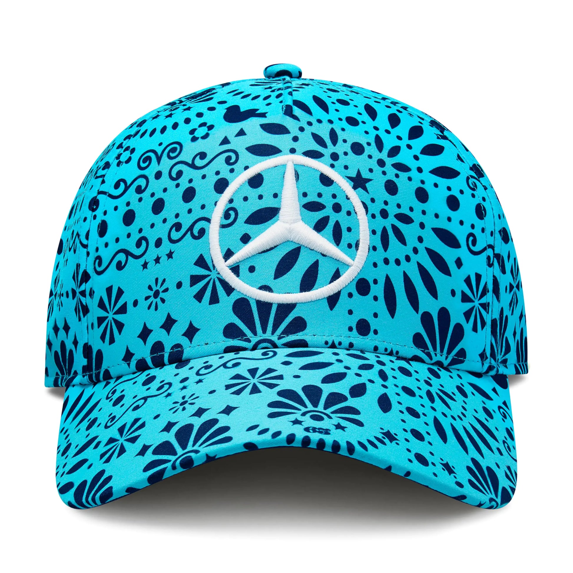 Mercedes AMG Petronas F1 George Russell Hat 2024 Mexico Special Edition - Blue Atoll - One Size Fits Most - Velora Luxury Fashion
