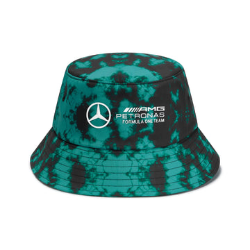Mercedes AMG Petronas F1 Tie Dye Bucket Hat - Multicolor - One Size Fits Most - Velora Luxury Fashion