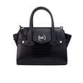 Michael Kors Carmen Black Leather Flap Satchel - Velora Luxury Fashion