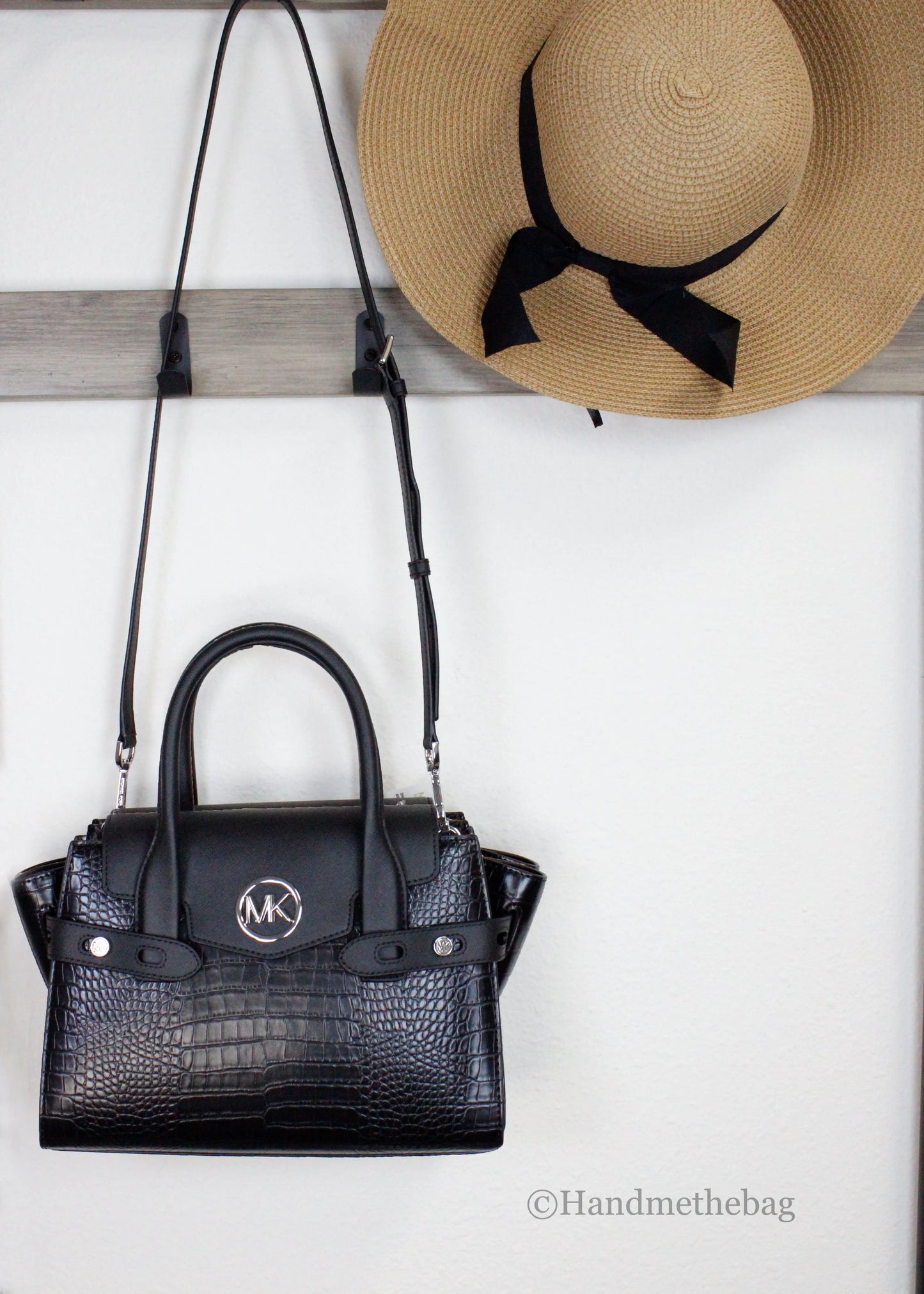 Michael Kors Carmen Black Leather Flap Satchel - Velora Luxury Fashion