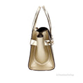 Michael Kors Carmen Gold Leather Satchel - Velora Luxury Fashion