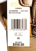 Michael Kors Carmen Gold Leather Satchel - Velora Luxury Fashion