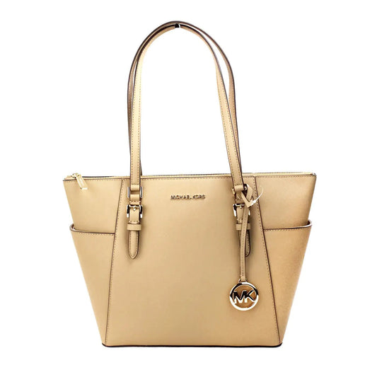 Michael Kors Charlotte Camel Large Top Zip Tote - Velora Luxury Fashion