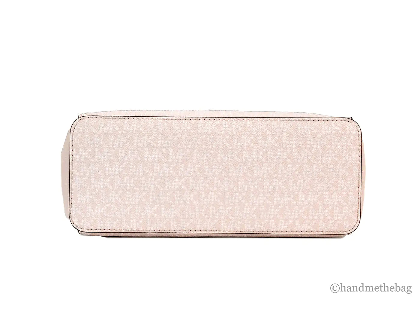 Michael Kors Charlotte Large Light Powder Blush Signature PVC Top Zip Tote Handbag - Velora Luxury Fashion