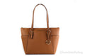 Michael Kors Charlotte Luggage Leather Large Top Zip Tote - Velora Luxury Fashion