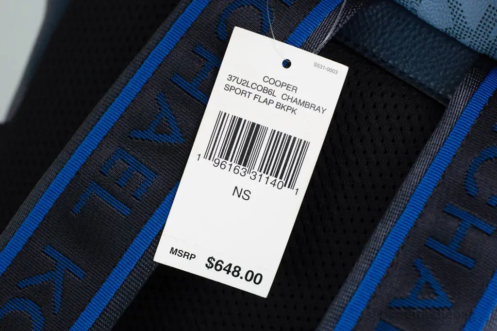 Michael Kors Cooper Sport Flap Chambray Large Backpack - Velora Luxury Fashion