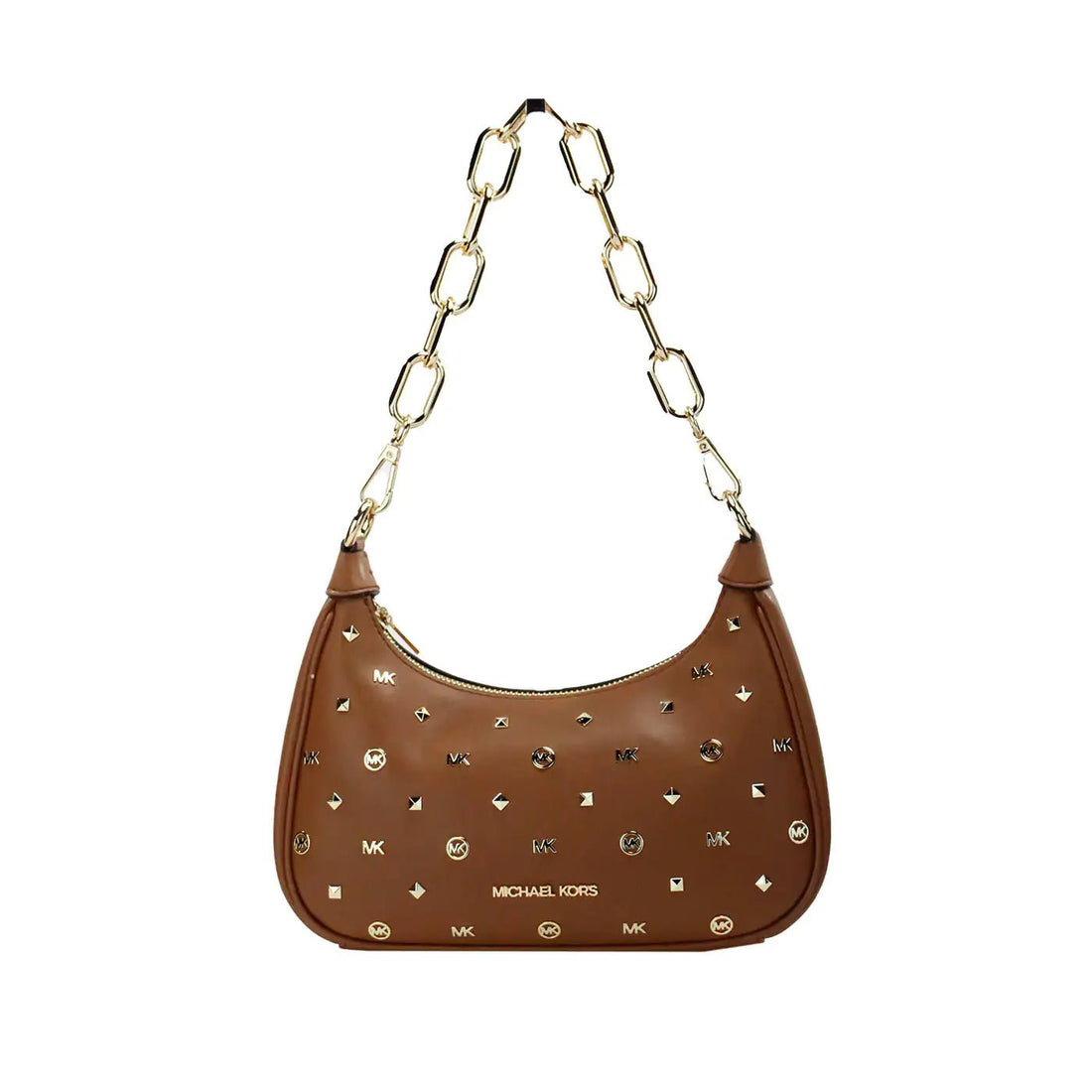 Michael Kors Cora Medium Luggage Studded Pouchette Bag - Velora Luxury Fashion