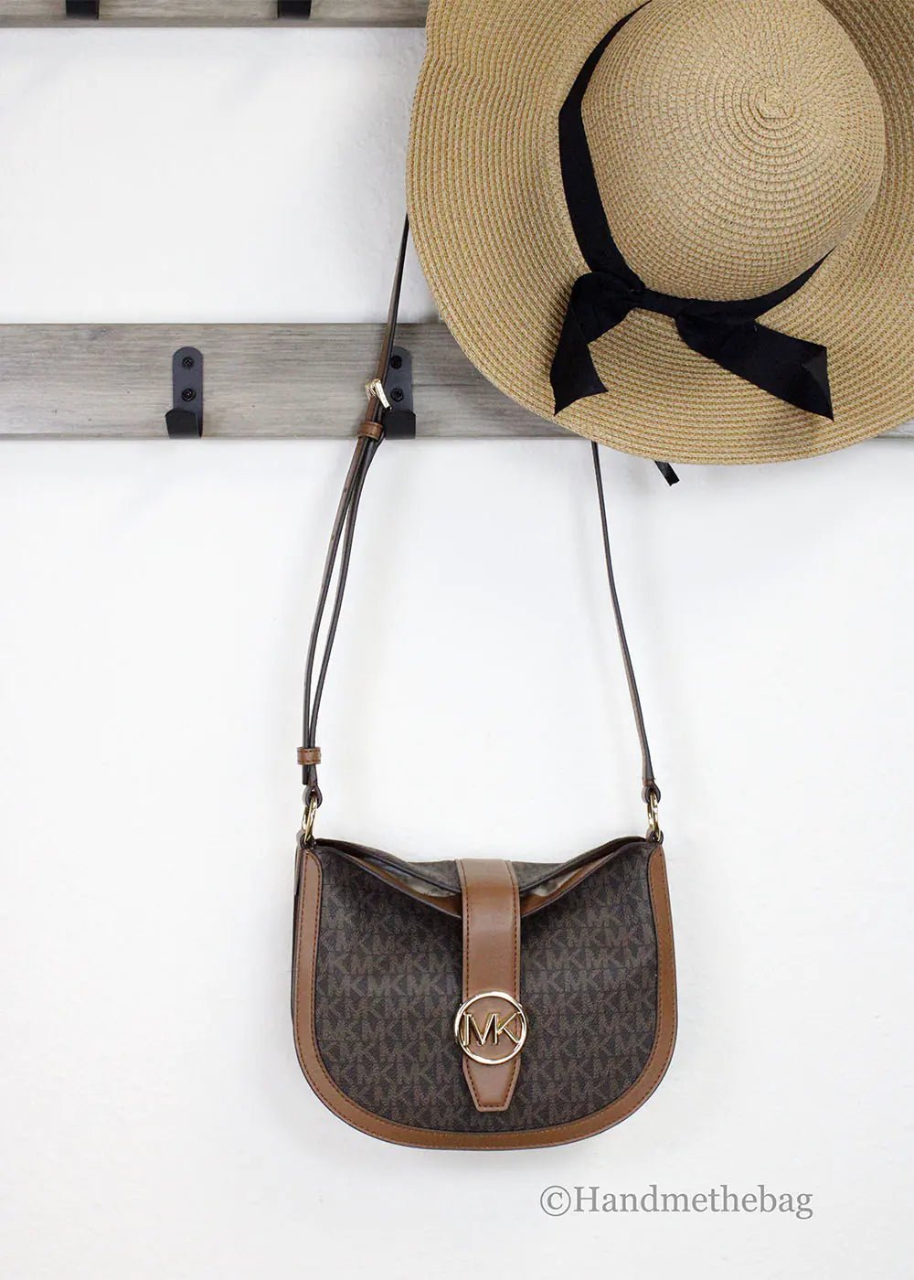 Michael Kors Gabby Small Brown Foldover Hobo Crossbody Bag - Velora Luxury Fashion