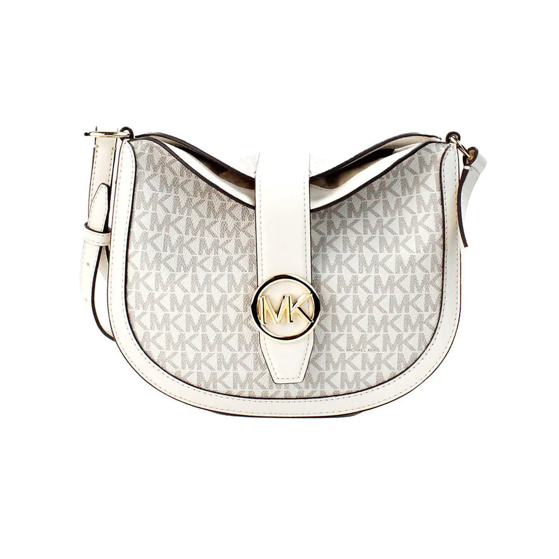 Michael Kors Gabby Small Cream Foldover Hobo Crossbody Bag - Velora Luxury Fashion