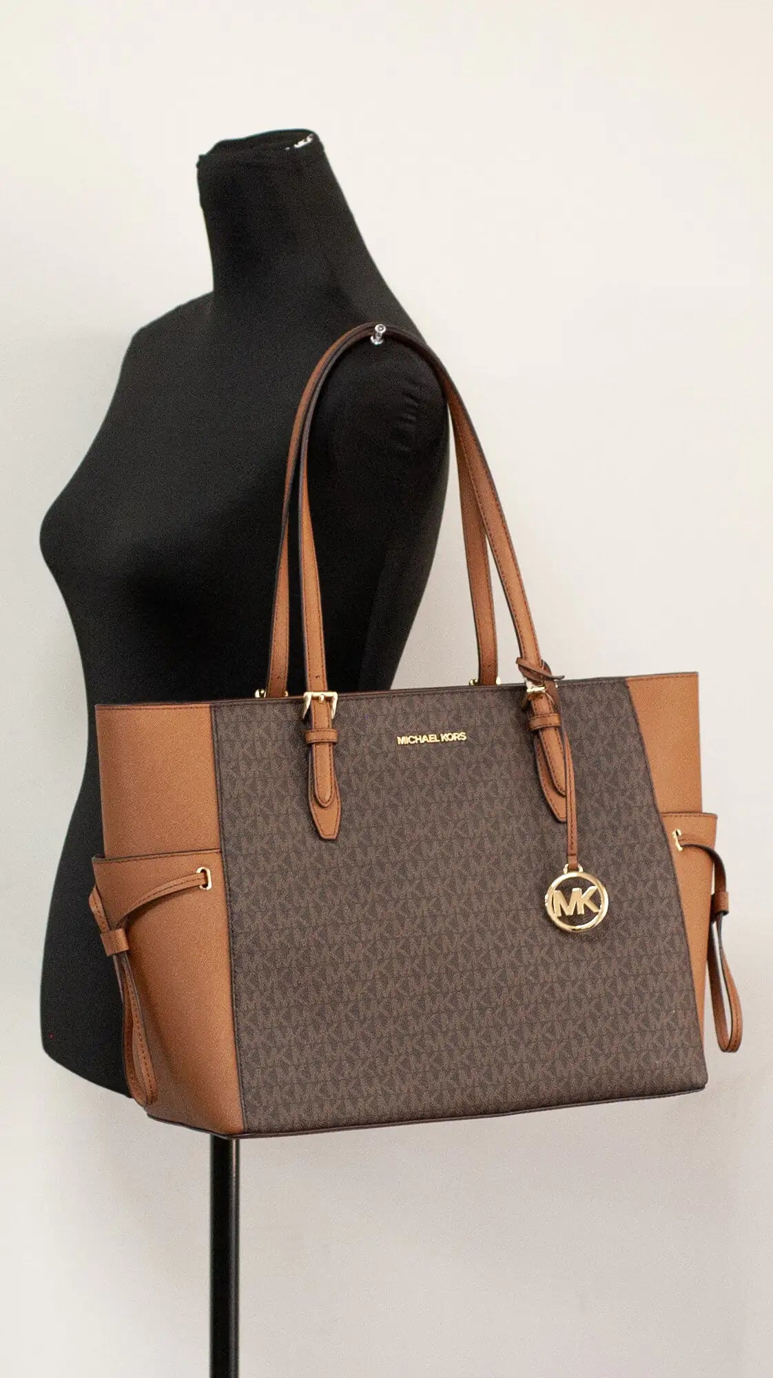 Michael Kors Gilly Large Brown Travel Drawstring Tote - Velora Luxury Fashion