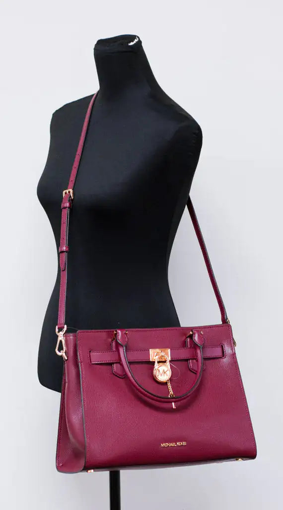 Michael Kors Hamilton Mulberry Leather Satchel - Velora Luxury Fashion