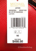 Michael Kors Jaycee Medium Red Zip Pocket Backpack - Velora Luxury Fashion
