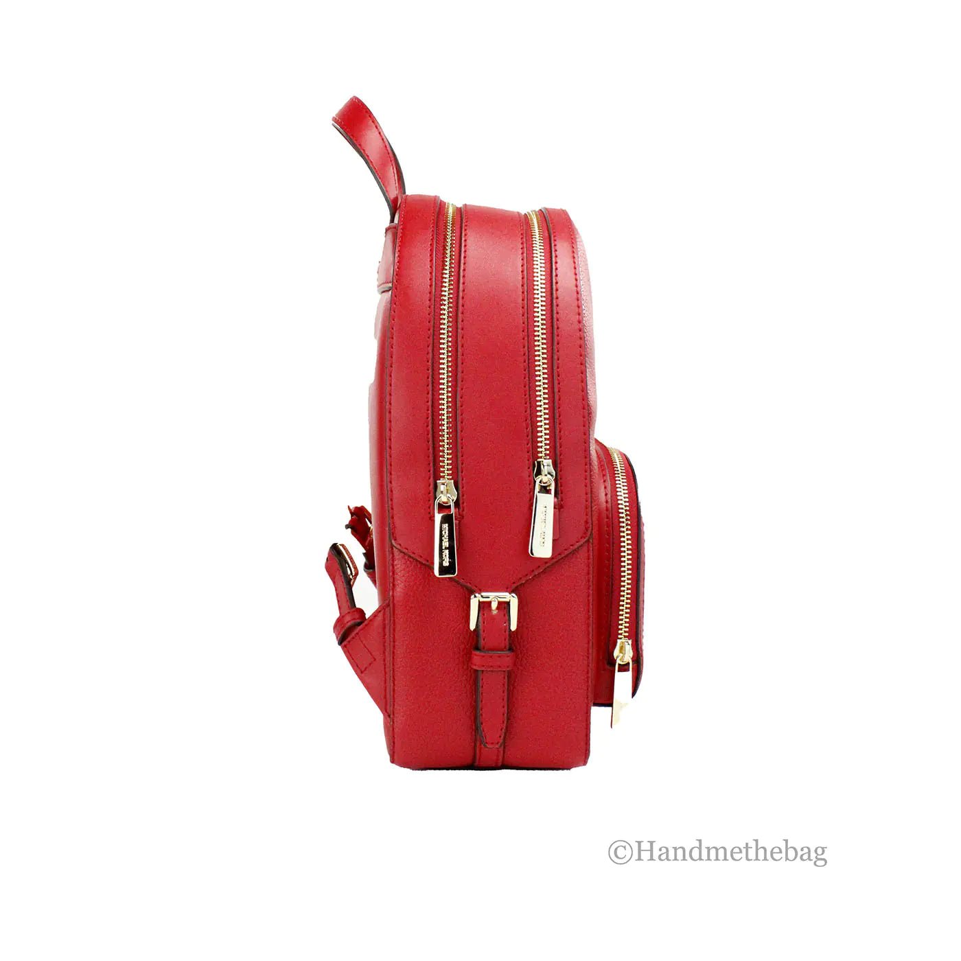 Michael Kors Jaycee Medium Red Zip Pocket Backpack - Velora Luxury Fashion