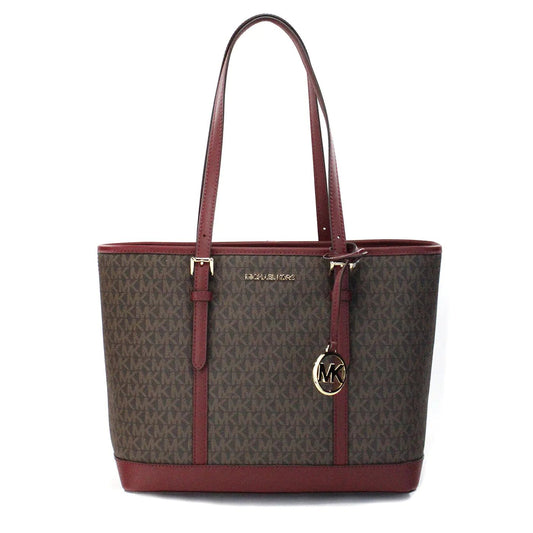 Michael Kors Jet Set Dark Cherry Shoulder Tote - Velora Luxury Fashion