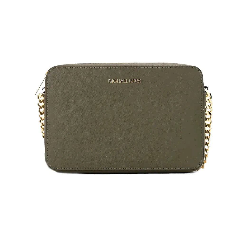 Michael Kors Jet Set Olive Leather Crossbody Bag - Velora Luxury Fashion