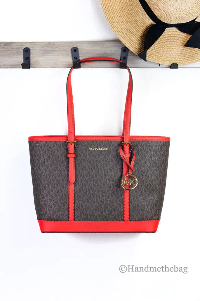 Michael Kors Jet Set Sangria Shoulder Tote Purse - Velora Luxury Fashion