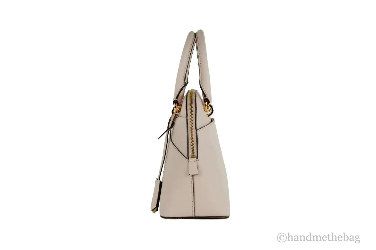 Michael Kors Jet Set Travel Medium Powder Blush Leather Dome X Cross Satchel Bag - Velora Luxury Fashion